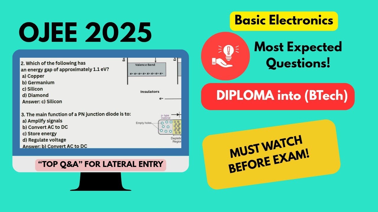 OJEE 2025 Lateral Entry | Top 20 Probable Questions & Important sure | Must Watch for B.Tech