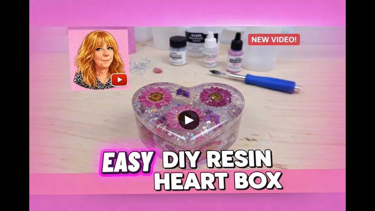 #50 Beginner Friendly Embellished Heart Resin Box for Valentine's Day