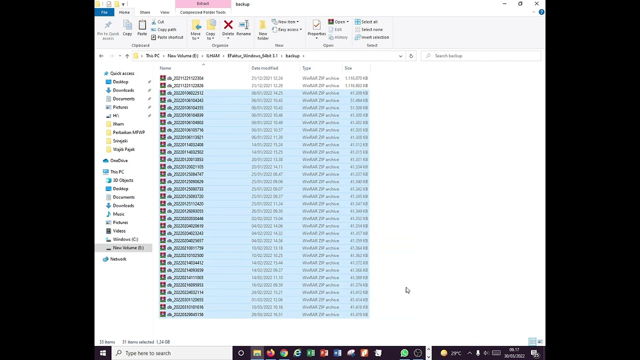 Penggunaan Database Backup E-Faktur