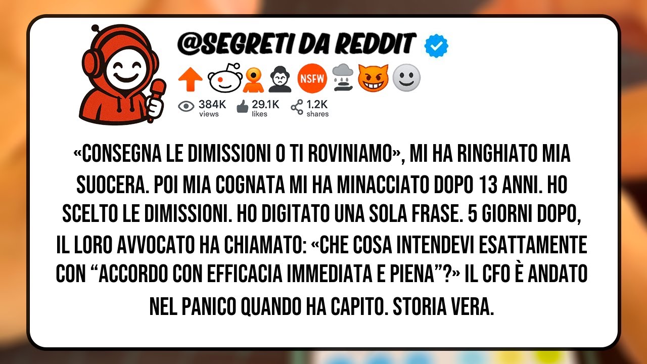 «CONSEGNA LE DIMISSIONI O TI LICENZIAMO», MI HA MINACCIATO MIA COGNATA, CEO, DOPO 13 ANNI…