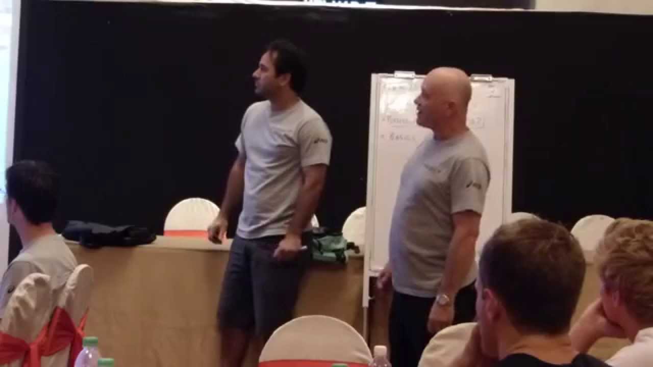 Ric Charlesworth in the Training Room with the Australian mens hockey team, The Kookaburras