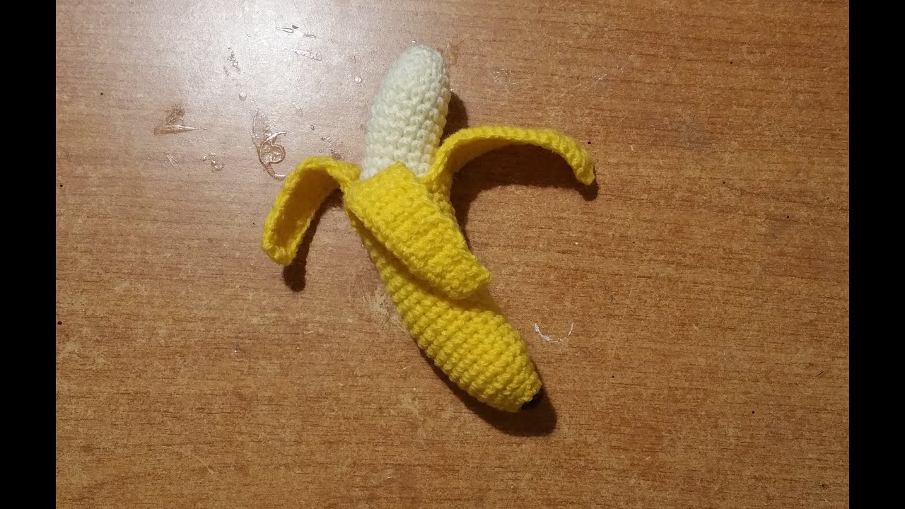 how to crochet a banana amigurumi- tutorial amigurumi in english