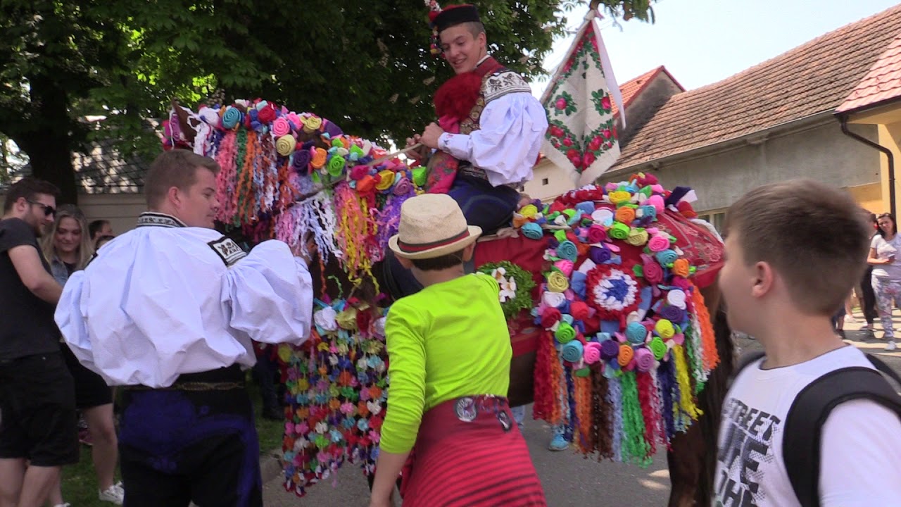 VLČNOV-JÍZDA KRÁLŮ 2019 (v závěru družiny jel na mladém koníkovi hodně šikovný a vtipný vyvolávač)