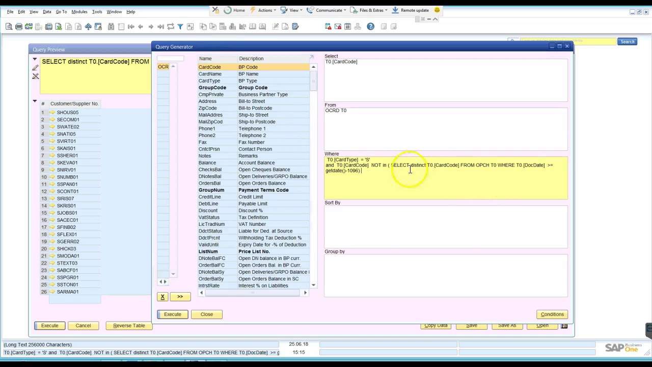 SAP B1 - Query Generator Introduction Vid 1