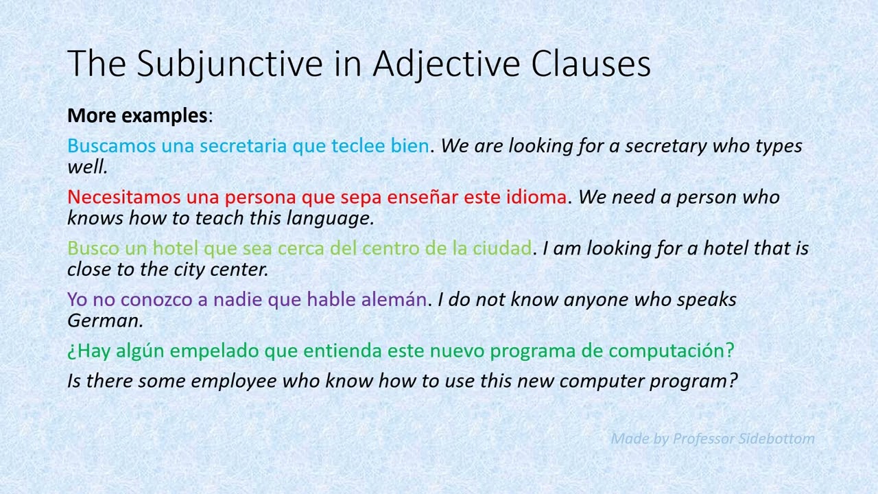 Subjunctive in Adjective Clauses Video
