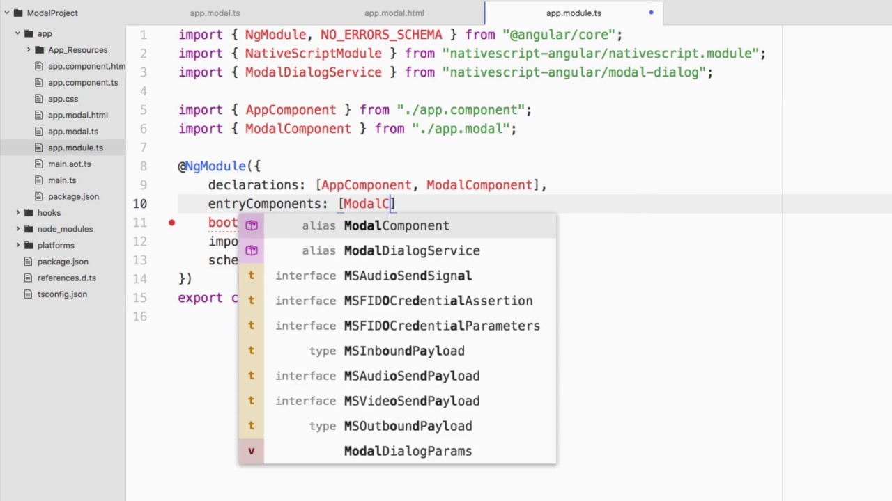 Using Modal Dialogs In A NativeScript Angular Mobile Application