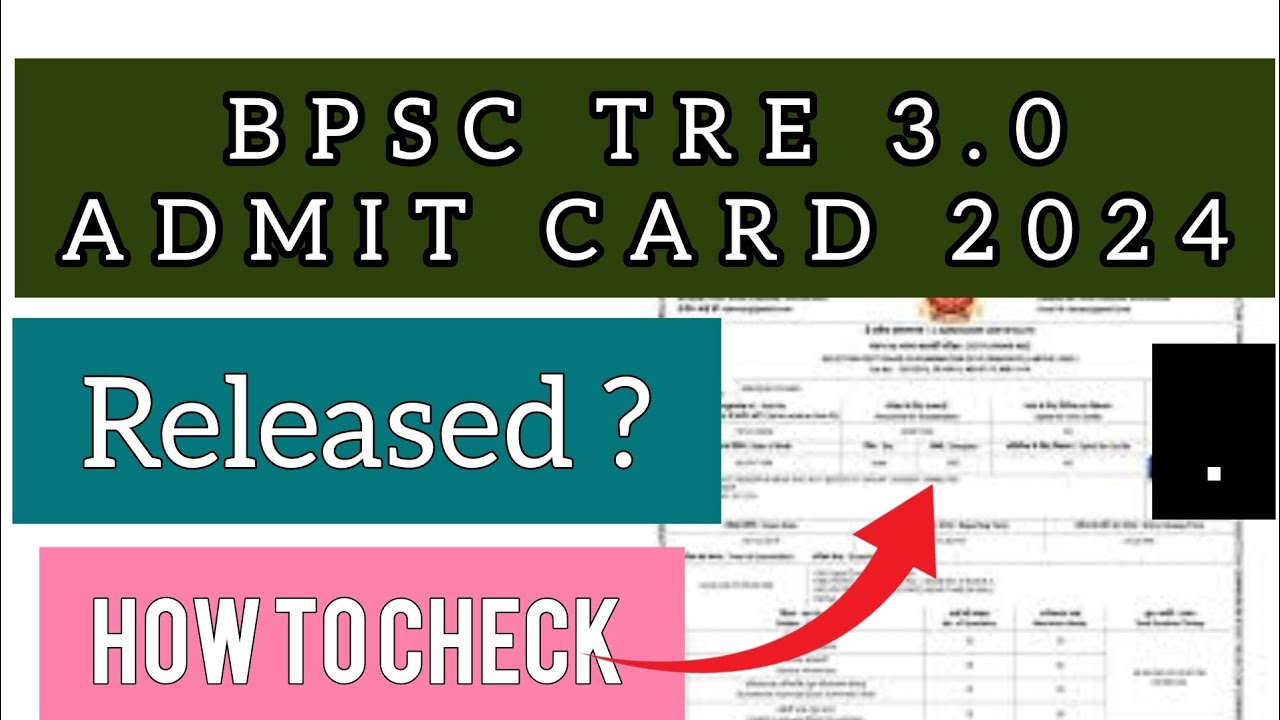 BPSC TRE 3.0 Hall Ticket 2024 | How To Check BPSC TRE 2024 Admit Card