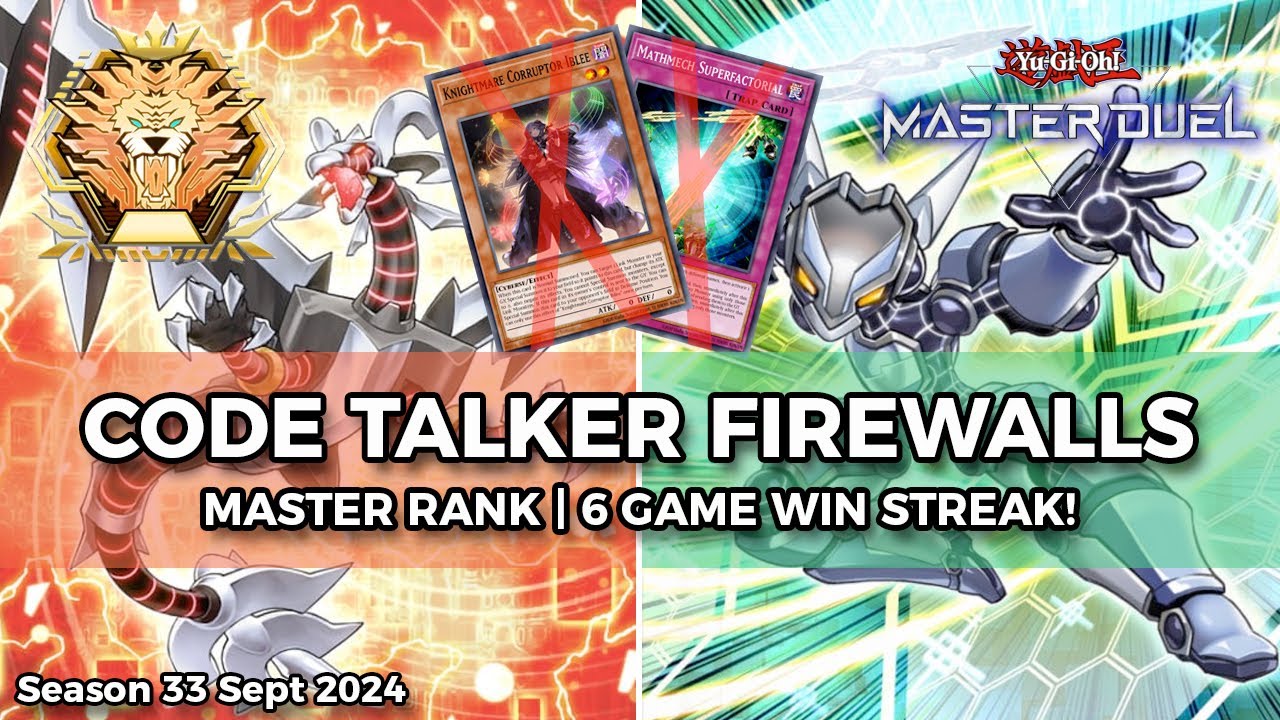 70% Win Rate! New Code Talker Firewalls Deck (Diamond-Master) Season 33