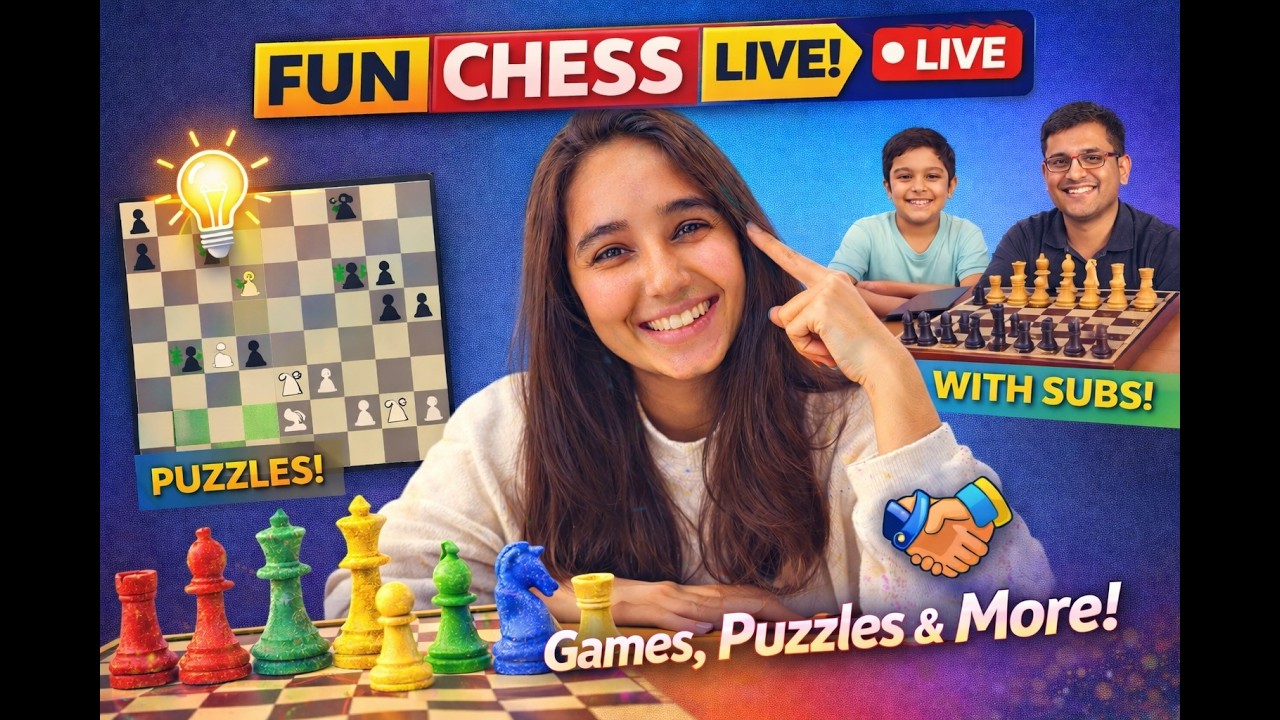 Fun Chess Live  | Puzzles, Games with Subs & More! #chess