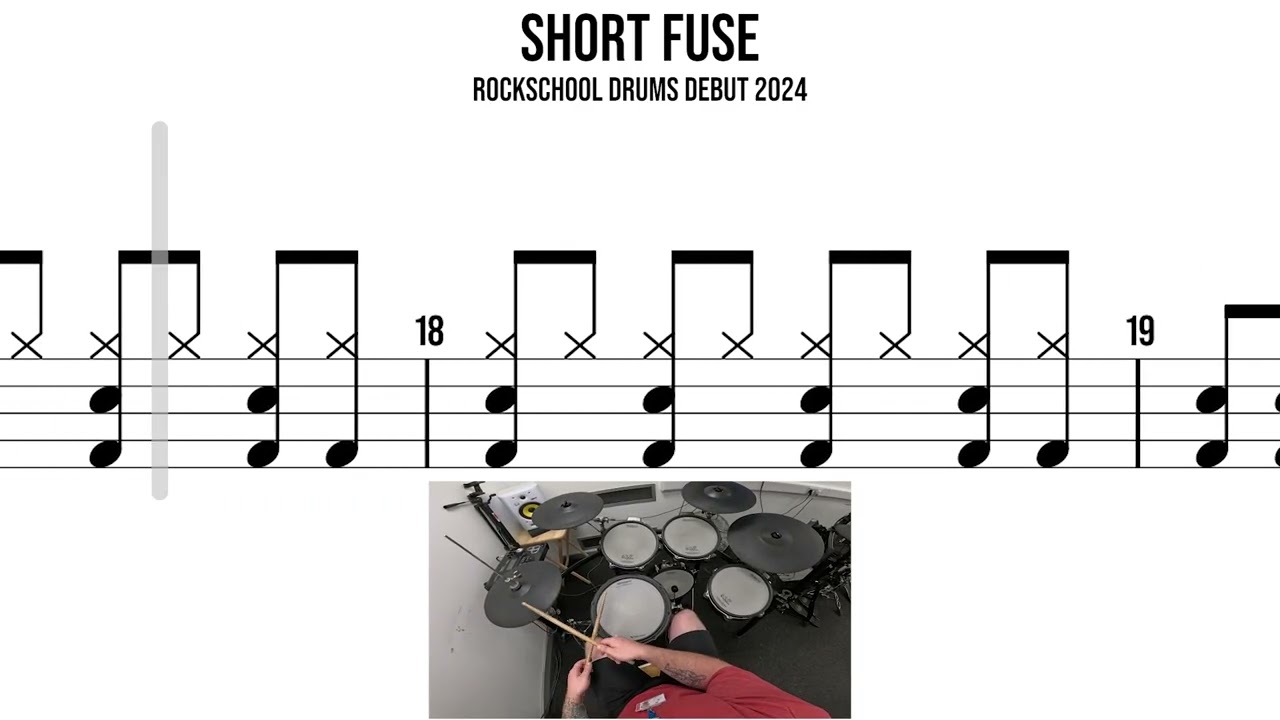Short Fuse &ndash; Rockschool Drums Debut 2024 | Прохождение партии ударных 🥁