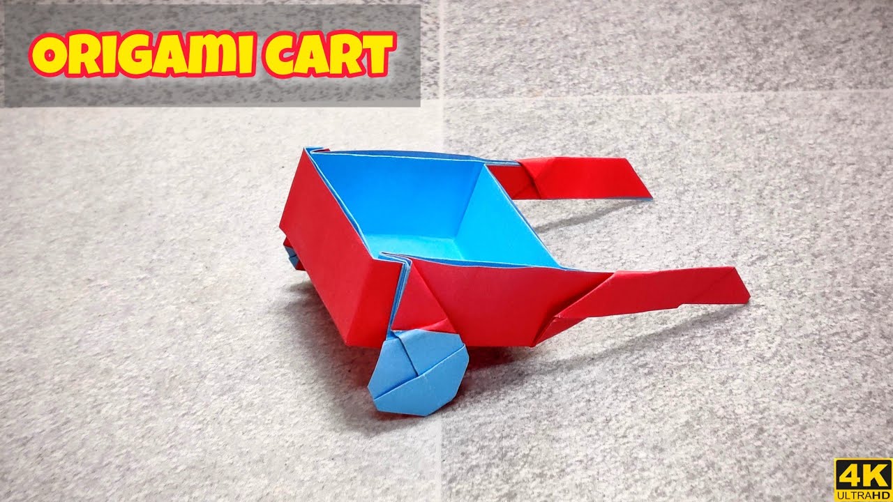 Origami Cart | Origami Wheelbarrow | Origami tutorial | Paper craft