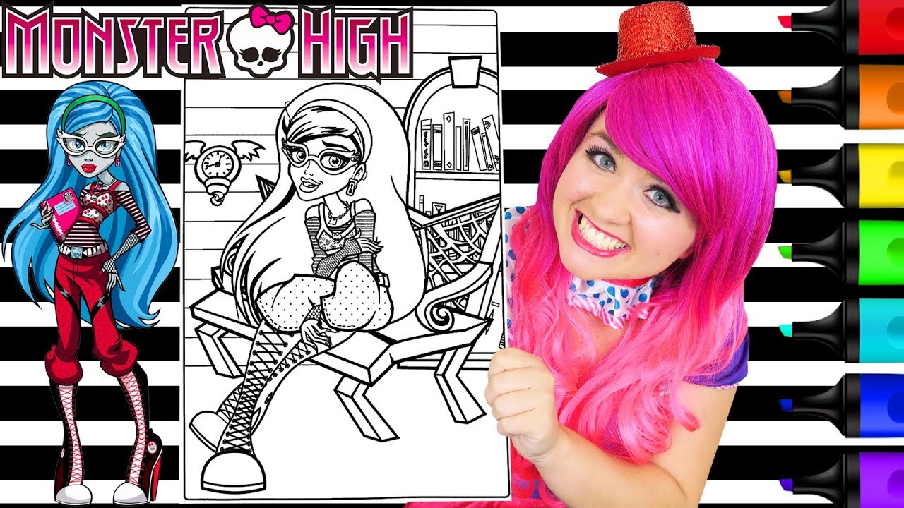 Coloring Monster High Ghoulia Yelps GIANT Coloring Page Prismacolor Paint Markers | KiMMi THE CLOWN