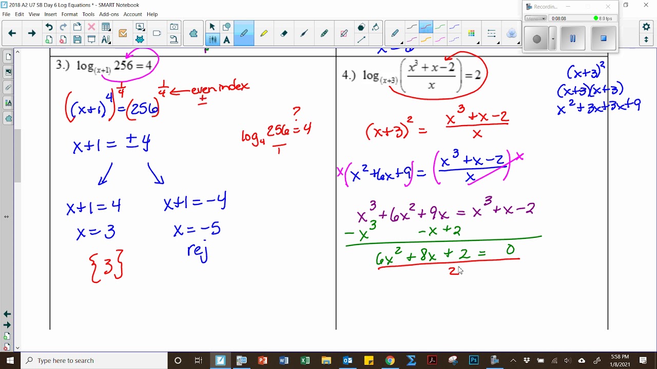 A2 U7 D6 Log Equations