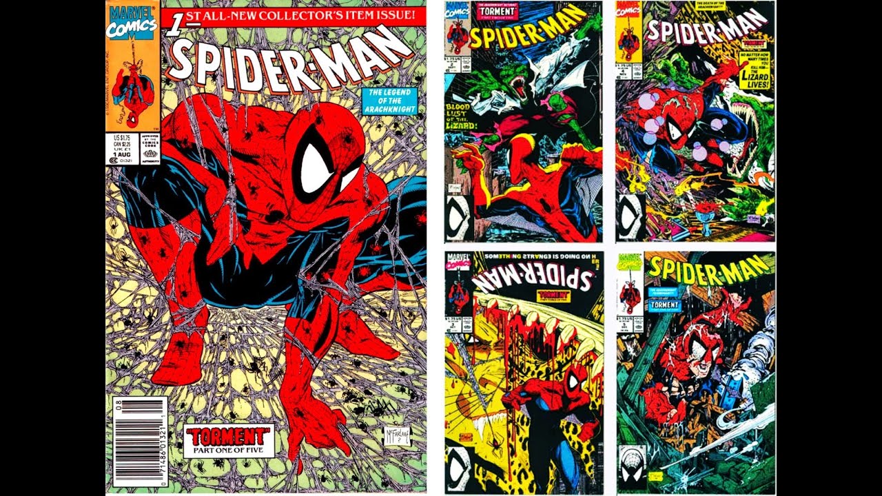 Spiderman 1-5 Torment vs The Lizard by Todd McFarlane (New Version)