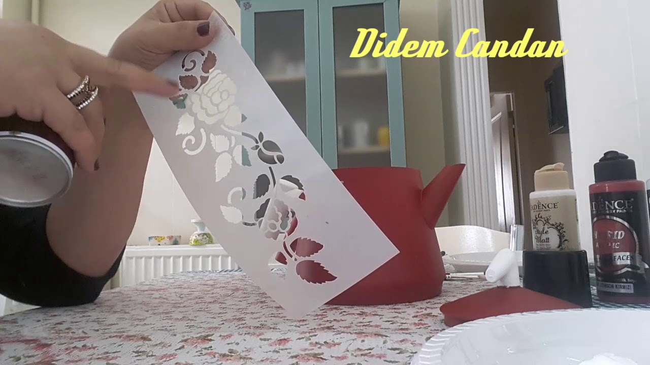 ÇAYDANLIK BOYAMA VE ÜZERİNE STENCIL UYGULAMASI