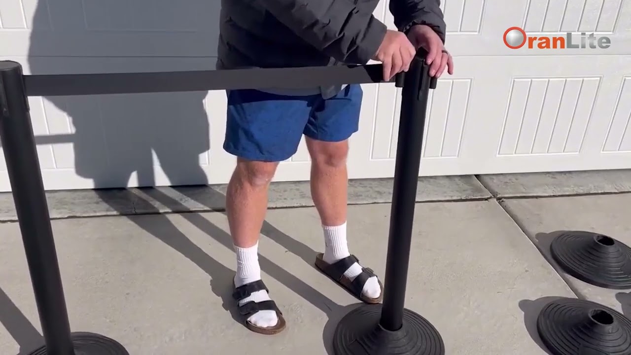 Plastic Retractable Stanchion with 10 ft Black Belt