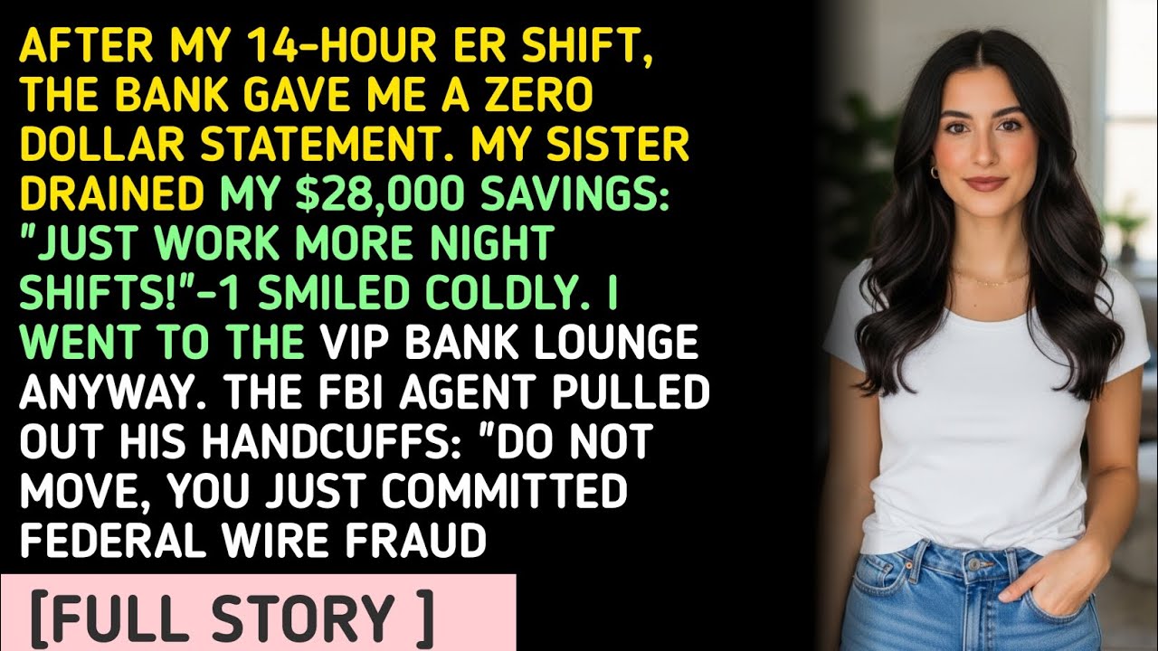 AFTER MY 14-HOUR ER SHIFT, THE BANK GAVE ME A ZERO DOLLAR STATEMENT. MY SISTER DRAINED MY $28,000...