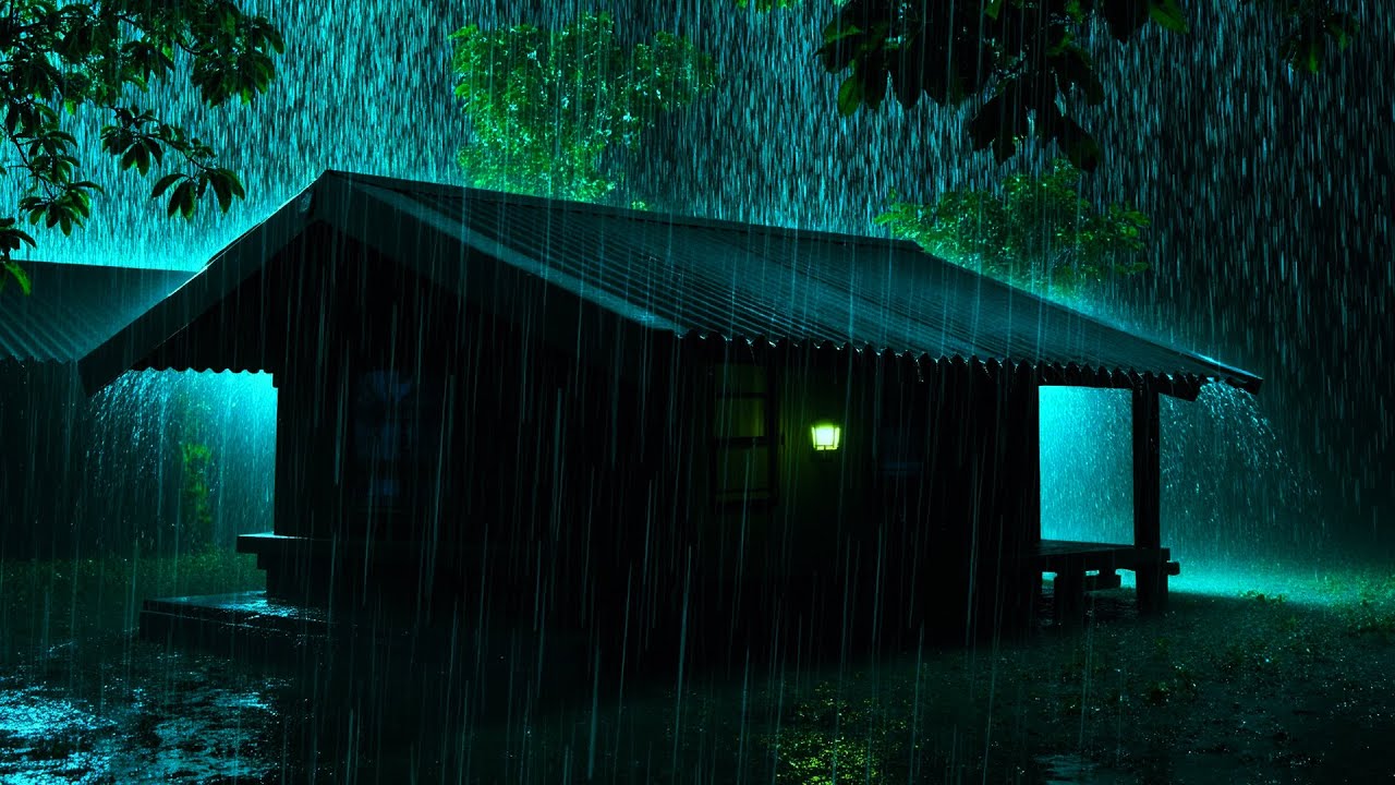 Без Рекламы - Засыпайте Быстро И Крепко 🌧️ Звуки Сильного Дождя И Нежный Гром Над Жестяной Крышей