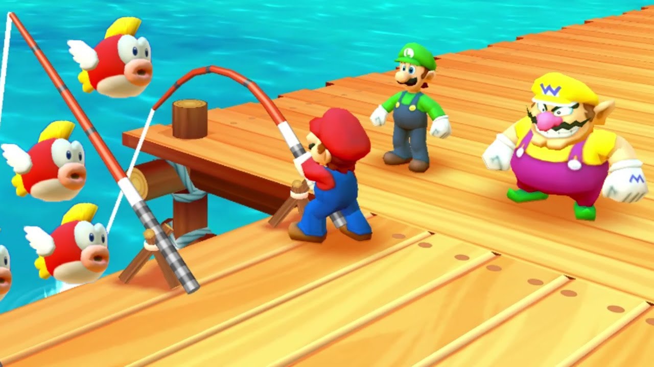 Mario Party The Top 100 3DS - All Minigames - Mario vs Luigi vs Waluigi vs Wario (Master Cpu)