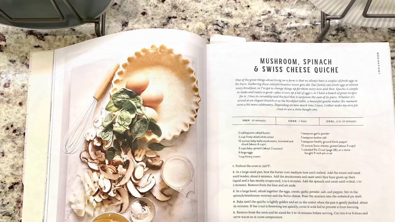 Magnolia Table Mushroom, Spinach & Swiss Cheese Quiche