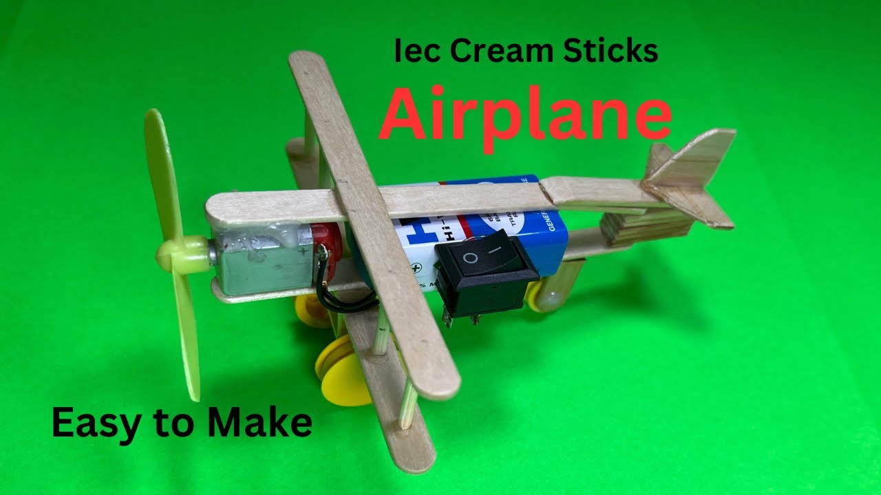 How to make a Plane with DC Motor  ||  Ice cream stick Airplane DIY   ||  Science Ideas 101