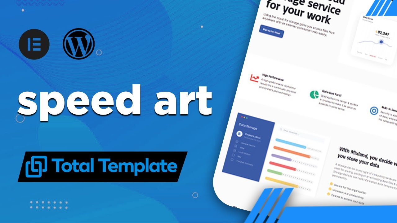 WordPress + Elementor Speed art Cloud Storage