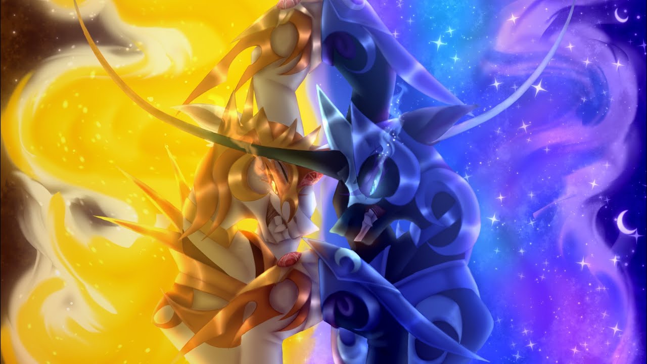 The Sun vs. The Moon (collab with @InspiredPixels and blacky428) ||MLP Speedpaint||