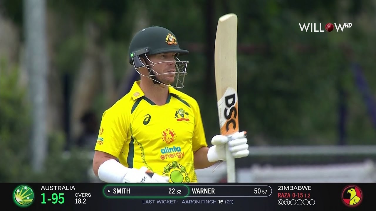 David Warner 57 runs vs Zimbabwe | Australia vs Zimbabwe