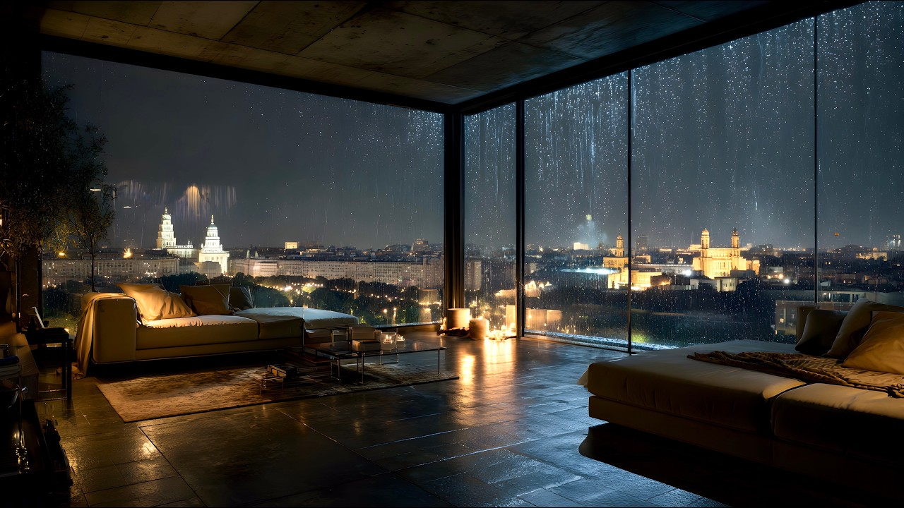 Madrid Luxury Apartment | Rain on Glass | 4 Hours