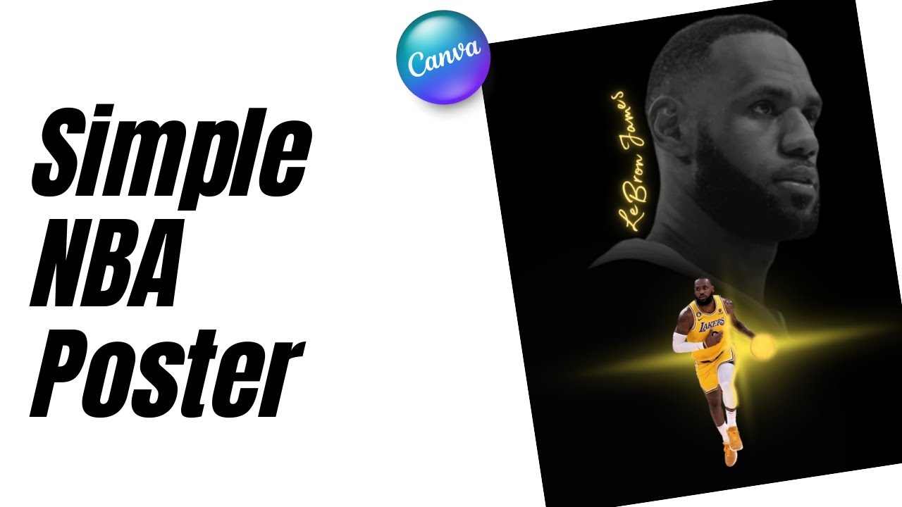 How To Create NBA Poster with Light Effect in Canva Tutorial | LeBron James Poster