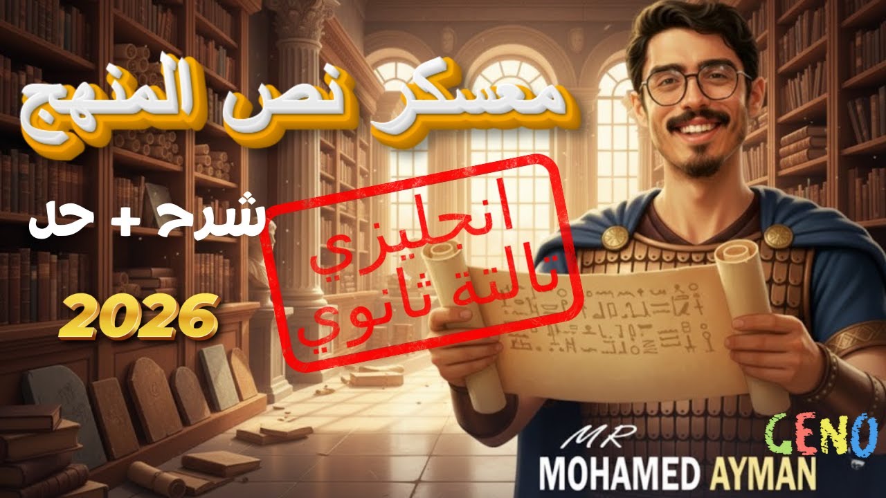 معسكر نص المنهج إنجليزي تالتة ثانوي 2026 | مراجعة الترم الأول كامل + شرح تفاصيل المعسكر خطوة بخطوة 💯