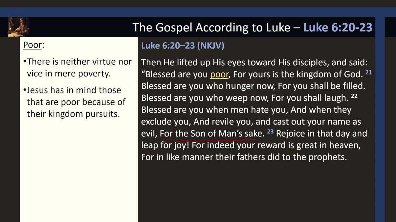 Luke 6:20-23 The Beatitudes