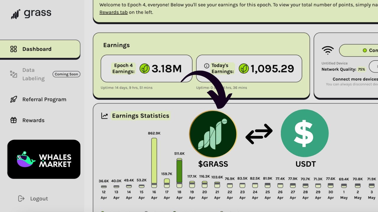How to Sell Grass Points Before Token Launch 🤑 | Whales Market and Grass Airdrop🌱