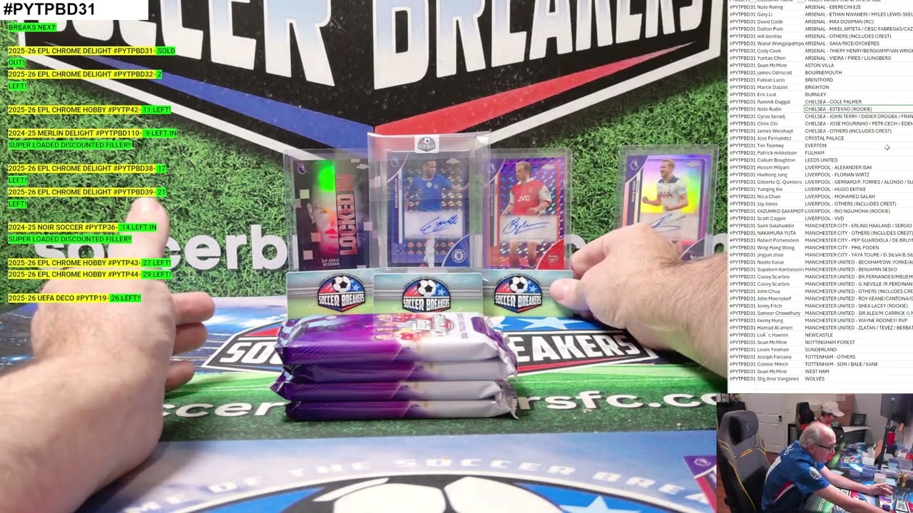 2026 TOPPS CHROME PREMIER LEAGUE EPLC26 SOCCER 6 BOX BREAKERS DELIGHT, PYT CASE BREAK #PYTPBD31