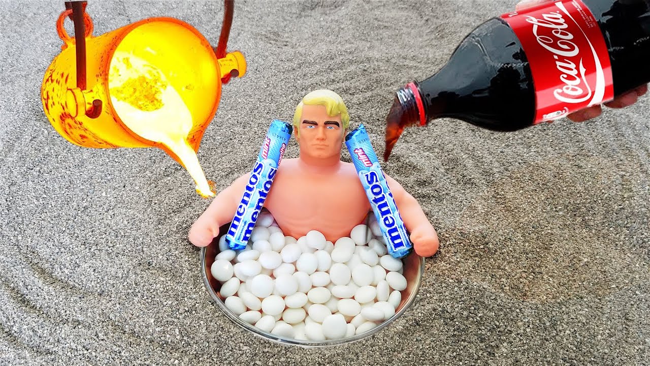 Experiment: Stretch Armstrong vs Mentos vs Coca-cola