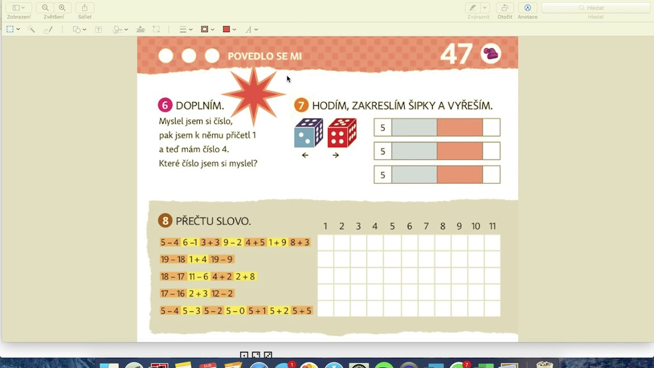 Hejného matematika 1. třída, str. 47 MYSLÍM SI ČÍSLO