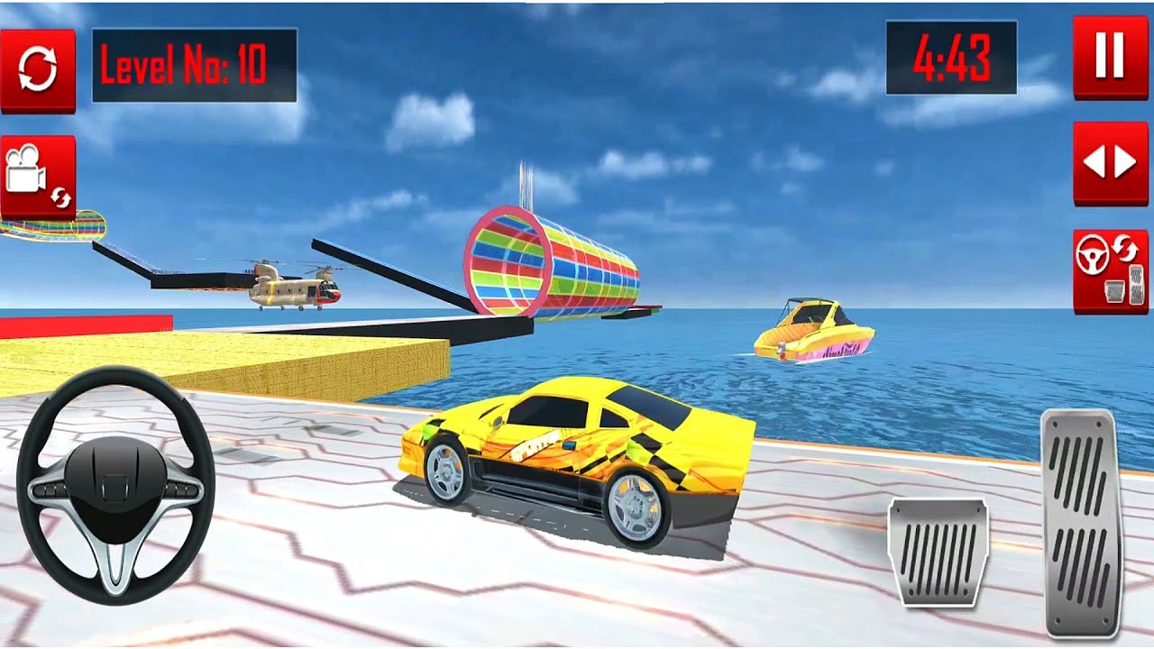Mega Ramp Car Stunts 2021 - Ramp Stunts Game Video -Impossible Racing Tracks 3D - Android Gameplay
