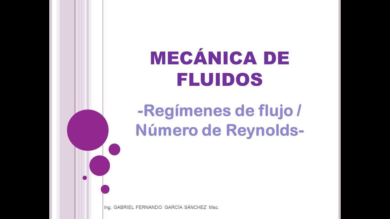 Regímenes de Flujo y número de Reynolds - Clase Mecánica de Fluidos