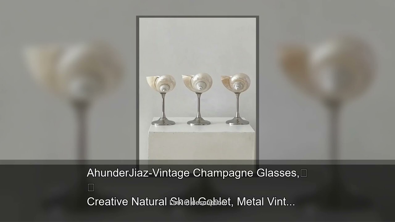 AhunderJiaz-Vintage Champagne Glasses, Creative Natural Shell Goblet, Metal Vintage Wine Glasse