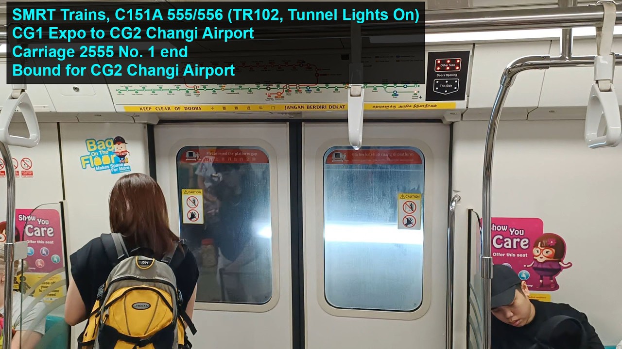 [XPO-CGA Tunnel Lights On] SMRT Trains - Joyride on KSF C151A 555/556 from CG1 XPO → CG2 CGA [B]