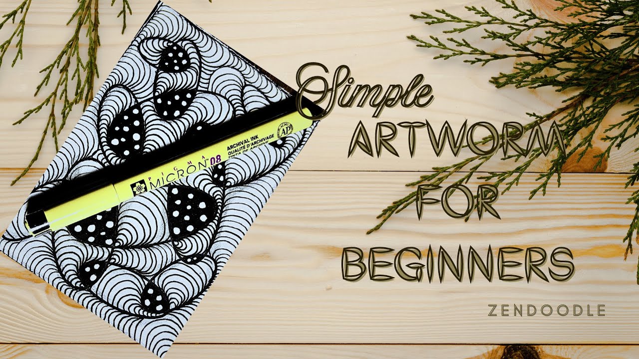 Zentangle Inspired artworm || Beginner friendly Zentangle Tutorial || @Rokialove