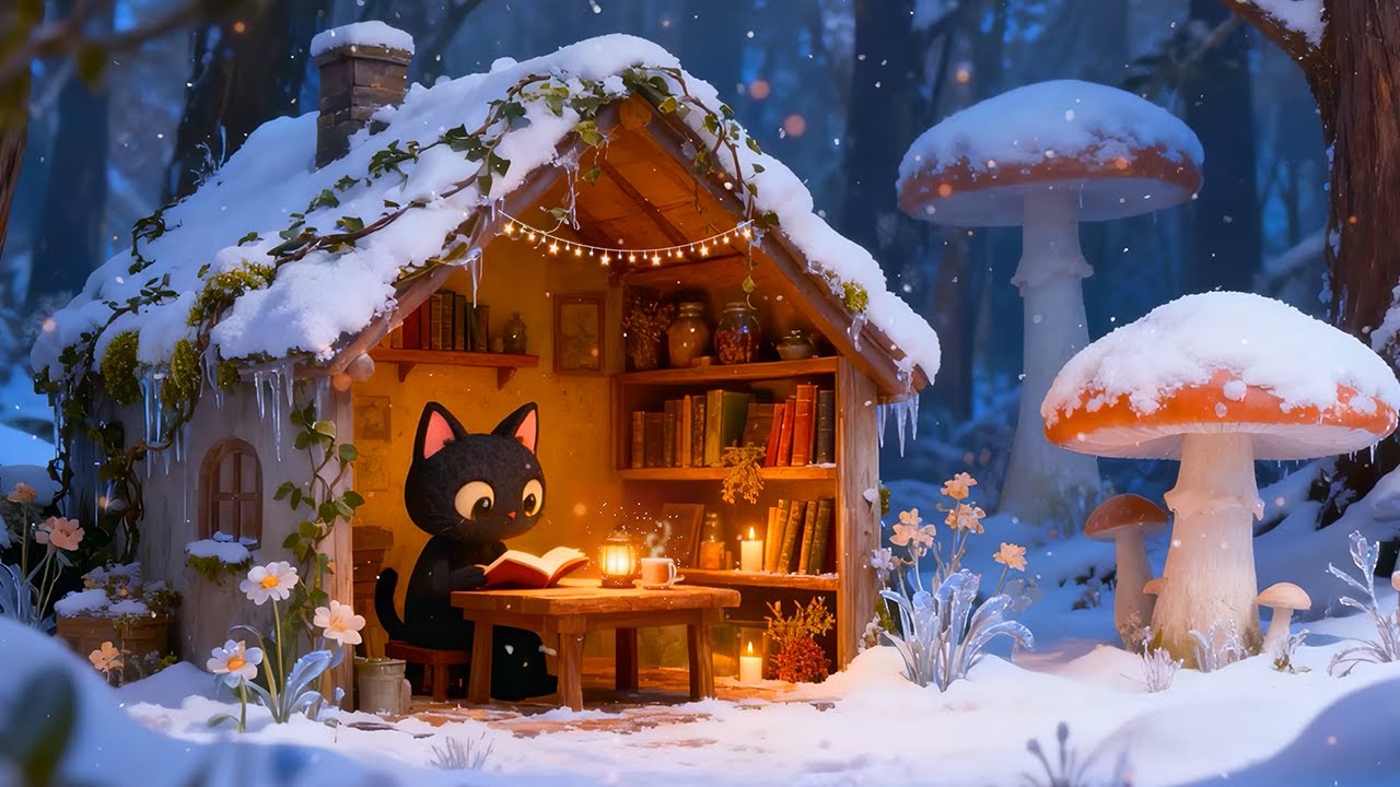 Chill Winter Reading with Lofi Cat 📚❄️ Chill Lofi for Relaxation 🐱☕️ Calm Lofi for Study & Relax