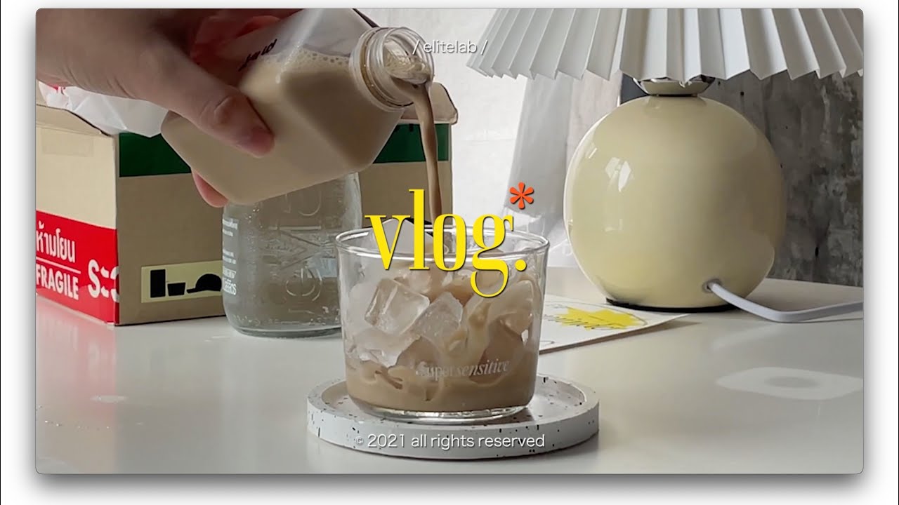 eng)Vlog ep80 - Daily life, Coffe addict, Stay at home, Unboxing, study online #elitelab_