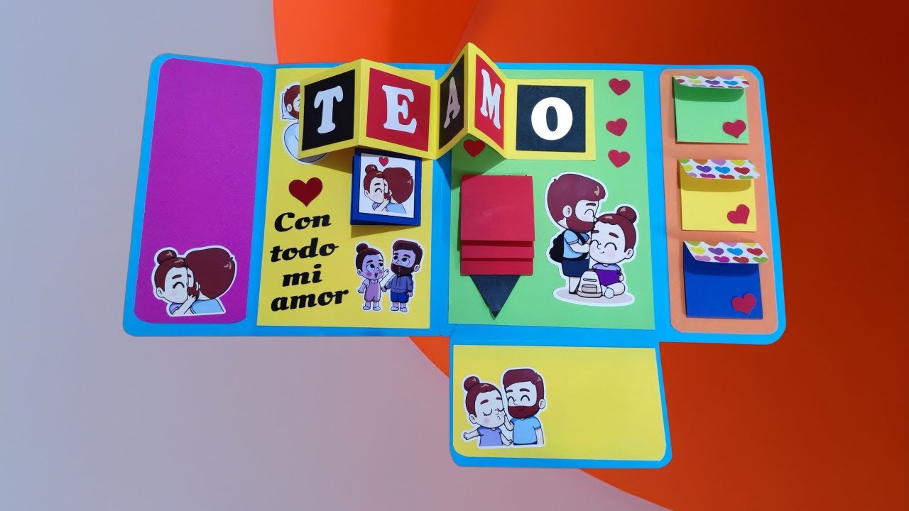 Regalo para SORPRENDER ▶️ Tarjeta PLEGABLE de amor scrapbook 🎁#ideas #gift #fyp #love #sanvalentin