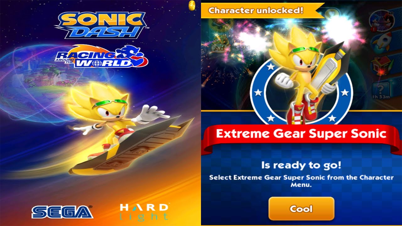 Sonic Dash - Extreme Gear Super Sonic Новый персонаж разблокирован Все персонажи разблокированы |...