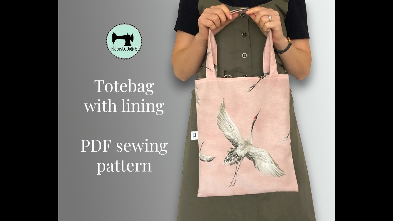 Tote bag met voering naai tutorial en PDF naaipatroon