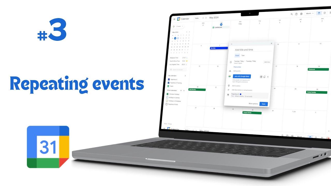 #3 Google Calendar (Mac): Repeating Events | Beginner's Course