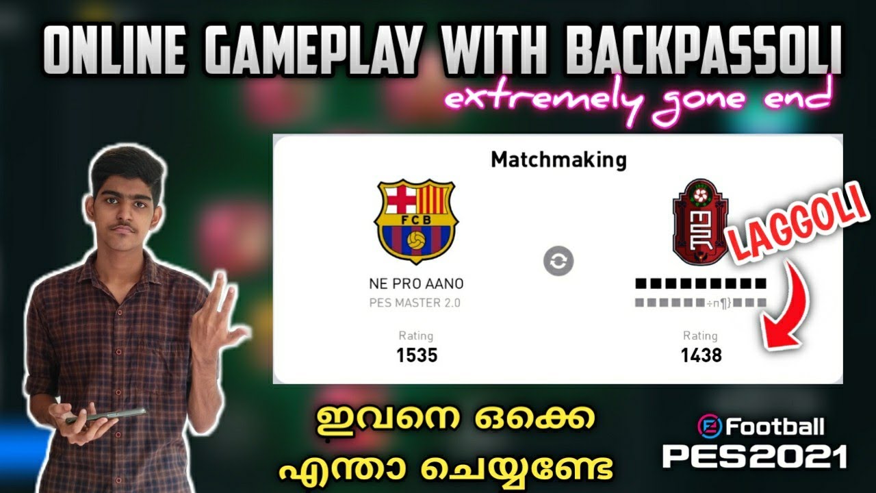 Online match with a back pass scammer & lagger | Gameplay online | PES 2021
