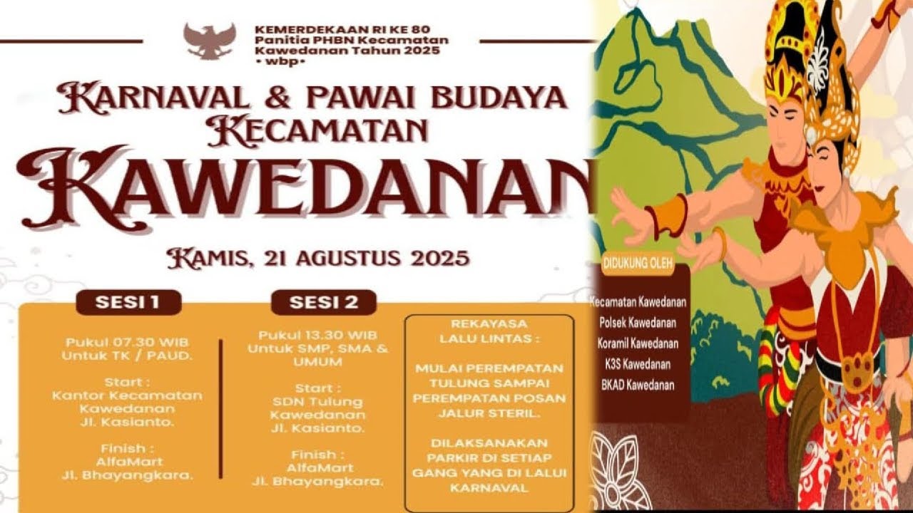 KARNAVAL & PAWAI BUDAYA KECAMATAN KAWEDANAN 2025 SESI 1