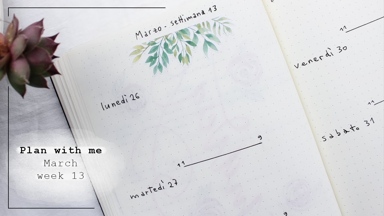 Plan with me &bull; March 2018 Bullet Journal layout &bull; Weekly spread 13 &bull; frai.OH